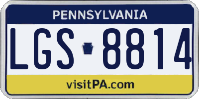 PA license plate LGS8814