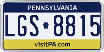 PA license plate LGS8815