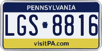 PA license plate LGS8816