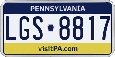 PA license plate LGS8817