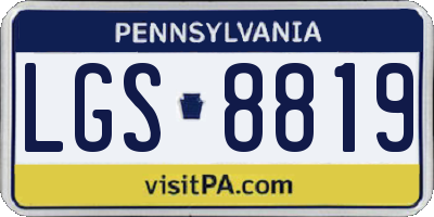 PA license plate LGS8819