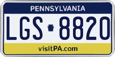 PA license plate LGS8820