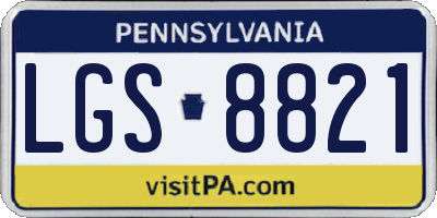 PA license plate LGS8821