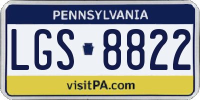 PA license plate LGS8822