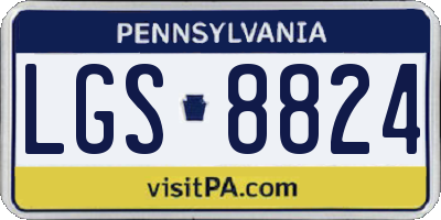 PA license plate LGS8824