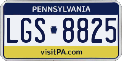PA license plate LGS8825