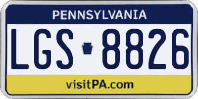 PA license plate LGS8826