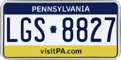PA license plate LGS8827