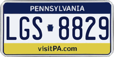 PA license plate LGS8829
