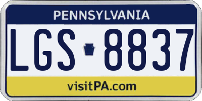 PA license plate LGS8837
