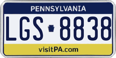 PA license plate LGS8838