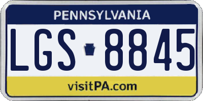 PA license plate LGS8845