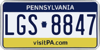 PA license plate LGS8847
