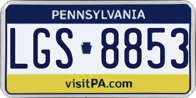 PA license plate LGS8853