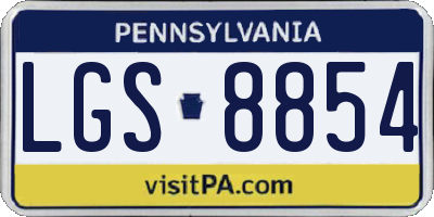 PA license plate LGS8854