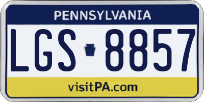 PA license plate LGS8857