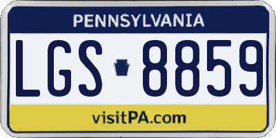 PA license plate LGS8859