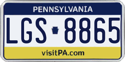 PA license plate LGS8865
