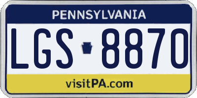 PA license plate LGS8870