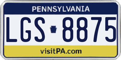 PA license plate LGS8875