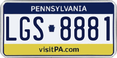 PA license plate LGS8881