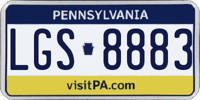 PA license plate LGS8883