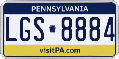 PA license plate LGS8884