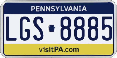 PA license plate LGS8885
