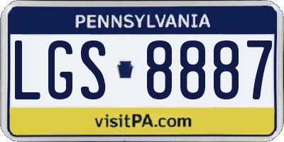 PA license plate LGS8887