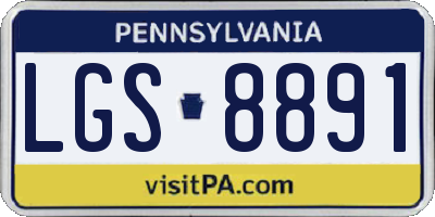 PA license plate LGS8891