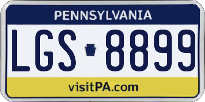 PA license plate LGS8899