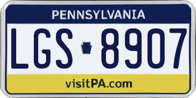 PA license plate LGS8907