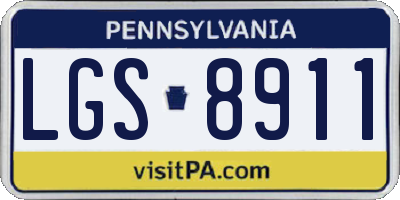 PA license plate LGS8911