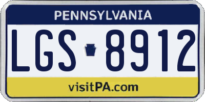 PA license plate LGS8912