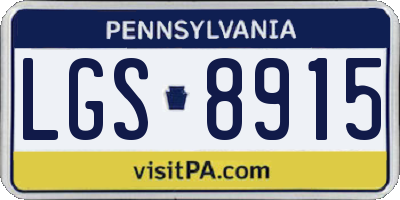 PA license plate LGS8915