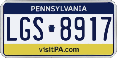 PA license plate LGS8917