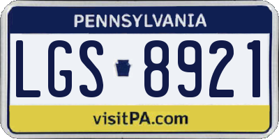 PA license plate LGS8921