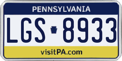 PA license plate LGS8933