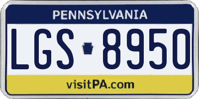 PA license plate LGS8950