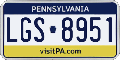 PA license plate LGS8951