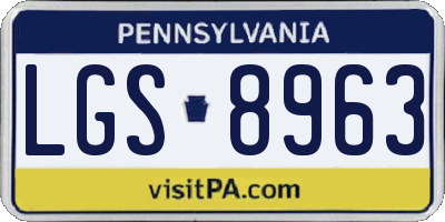 PA license plate LGS8963