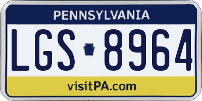 PA license plate LGS8964