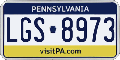PA license plate LGS8973