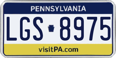 PA license plate LGS8975