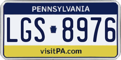 PA license plate LGS8976