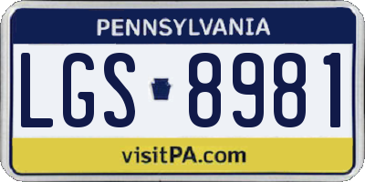 PA license plate LGS8981