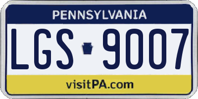 PA license plate LGS9007