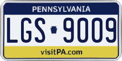 PA license plate LGS9009