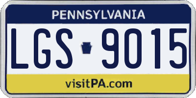 PA license plate LGS9015