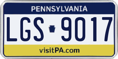 PA license plate LGS9017